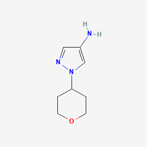 1-(Tetrahydro-2H-pyran-4-yl)-1H-pyrazol-4-amine chemical structure (CAS 1190380-49-4)
