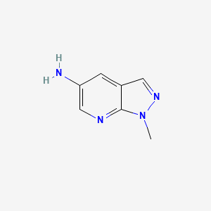 1-Methyl-1H-pyrazolo[3,4-b]pyridin-5-amine chemical structure (CAS 1190380-60-9)