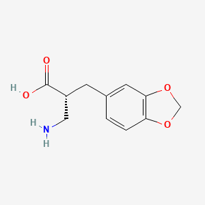(R)-3-Amino-2-(benzo[d][1,3]dioxol-5-ylmethyl)propanoic acid chemical structure (CAS 1190597-13-7)
