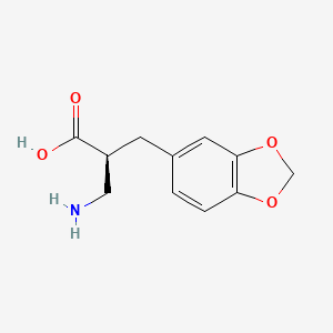 (S)-3-Amino-2-(benzo[d][1,3]dioxol-5-ylmethyl)propanoic acid chemical structure (CAS 1190597-14-8)