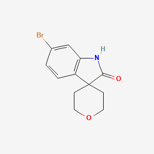 6-Bromo-2',3',5',6'-tetrahydrospiro[indoline-3,4'-pyran]-2-one chemical structure (CAS 1190861-43-8)