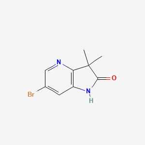 6-Bromo-3,3-dimethyl-1H,2H,3H-pyrrolo[3,2-b]pyridin-2-one chemical structure (CAS 1190862-33-9)