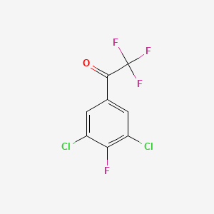 1-(3,5-Dichloro-4-fluorophenyl)-2,2,2-trifluoroethanone chemical structure (CAS 1190865-44-1)