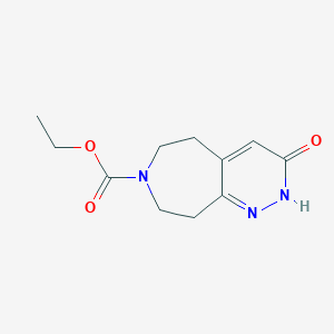 Ethyl 3-hydroxy-8,9-dihydro-5H-pyridazino[3,4-d]azepine-7(6H)-carboxylate chemical structure (CAS 1190897-26-7)