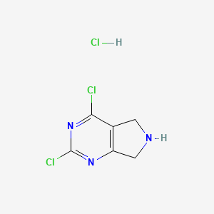 2,4-Dichloro-6,7-dihydro-5H-pyrrolo[3,4-d]pyrimidine hydrochloride chemical structure (CAS 1190927-74-2)