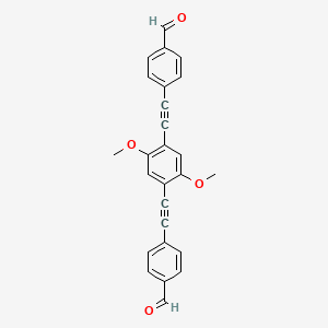 4,4'-((2,5-Dimethoxy-1,4-phenylene)bis(ethyne-2,1-diyl))dibenzaldehyde chemical structure (CAS 1190963-83-7)
