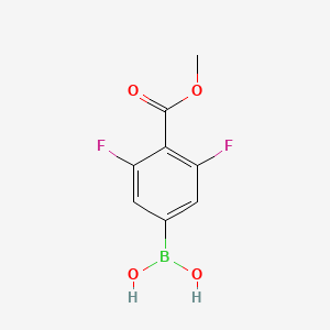 (3,5-Difluoro-4-(methoxycarbonyl)phenyl)boronic acid chemical structure (CAS 1190989-09-3)
