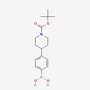 4-(1-(tert-Butoxycarbonyl)piperidin-4-yl)phenylboronic acid chemical structure (CAS 1191062-02-8)