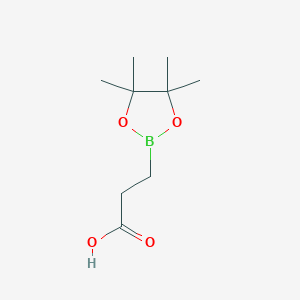 3-(4,4,5,5-Tetramethyl-1,3,2-dioxaborolan-2-yl)propanoic acid chemical structure (CAS 1191063-90-7)