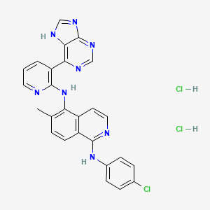 N5-(3-(9H-Purin-6-yl)pyridin-2-yl)-N1-(4-chlorophenyl)-6-methylisoquinoline-1,5-diamine dihydrochloride chemical structure (CAS 1191385-19-9)