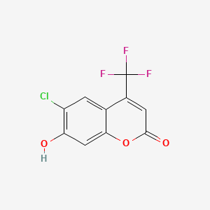 6-Chloro-7-hydroxy-4-(trifluoromethyl)-2H-chromen-2-one chemical structure (CAS 119179-66-7)