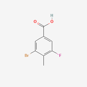 3-Bromo-5-fluoro-4-methylbenzoic acid chemical structure (CAS 1191988-29-0)