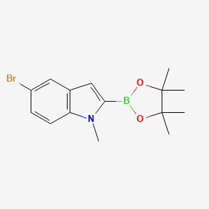 5-Bromo-1-methyl-2-(4,4,5,5-tetramethyl-1,3,2-dioxaborolan-2-yl)-1H-indole chemical structure (CAS 1192037-87-8)