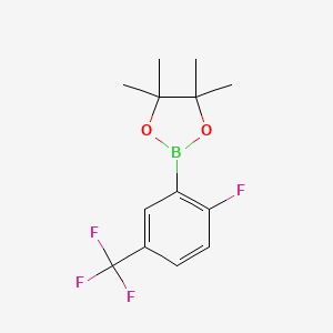 2-(2-Fluoro-5-(trifluoromethyl)phenyl)-4,4,5,5-tetramethyl-1,3,2-dioxaborolane chemical structure (CAS 1192045-31-0)
