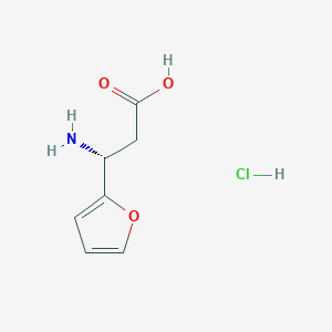 (R)-3-Amino-3-(furan-2-yl)propanoic acid hydrochloride chemical structure (CAS 1192069-05-8)