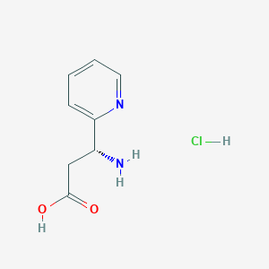 (R)-3-Amino-3-(pyridin-2-yl)propanoic acid hydrochloride chemical structure (CAS 1192069-08-1)