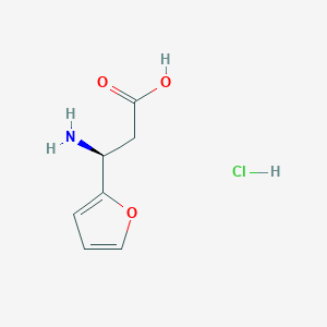 (S)-3-Amino-3-(furan-2-yl)propanoic acid hydrochloride chemical structure (CAS 1192069-11-6)