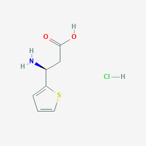 (S)-3-Amino-3-(thiophen-2-yl)propanoic acid hydrochloride chemical structure (CAS 1192069-13-8)