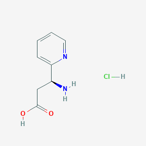 (S)-3-Amino-3-(pyridin-2-yl)propanoic acid hydrochloride chemical structure (CAS 1192069-14-9)
