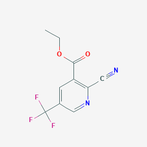 Ethyl 2-cyano-5-(trifluoromethyl)nicotinate chemical structure (CAS 1192263-82-3)