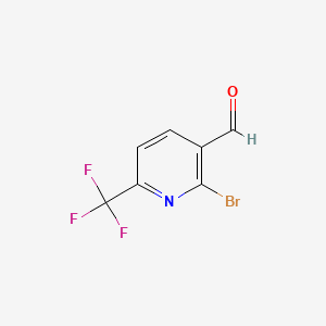 2-Bromo-6-(trifluoromethyl)nicotinaldehyde chemical structure (CAS 1192263-89-0)