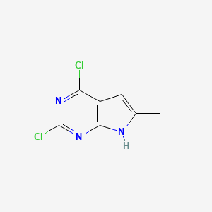 2,4-Dichloro-6-methyl-7H-pyrrolo[2,3-d]pyrimidine chemical structure (CAS 1192711-71-9)