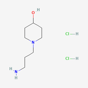1-(3-Aminopropyl)piperidin-4-ol dihydrochloride chemical structure (CAS 1193387-37-9)