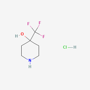 4-(Trifluoromethyl)piperidin-4-ol hydrochloride chemical structure (CAS 1193389-14-8)