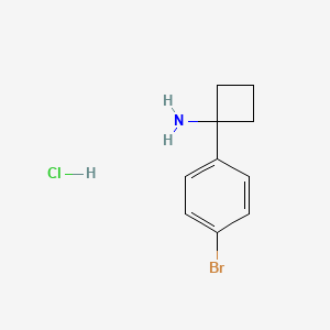 1-(4-Bromophenyl)cyclobutanamine hydrochloride chemical structure (CAS 1193389-40-0)