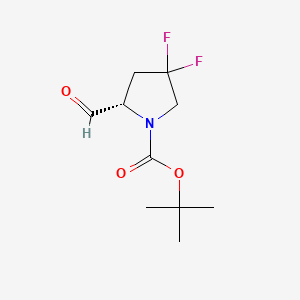 tert-Butyl (S)-4,4-difluoro-2-formylpyrrolidine-1-carboxylate chemical structure (CAS 1194032-45-5)