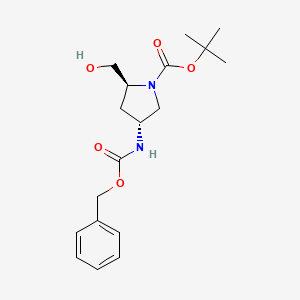 (2S,4R)-tert-Butyl 4-(((benzyloxy)carbonyl)amino)-2-(hydroxymethyl)pyrrolidine-1-carboxylate chemical structure (CAS 1194057-63-0)