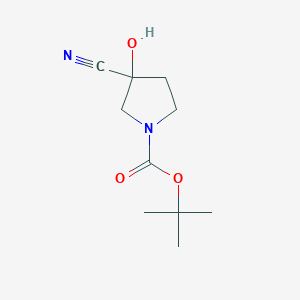 tert-Butyl 3-cyano-3-hydroxypyrrolidine-1-carboxylate chemical structure (CAS 1194376-31-2)