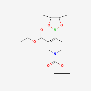 1-(tert-Butyl) 3-ethyl 4-(4,4,5,5-tetramethyl-1,3,2-dioxaborolan-2-yl)-5,6-dihydropyridine-1,3(2H)-dicarboxylate chemical structure (CAS 1194488-90-8)