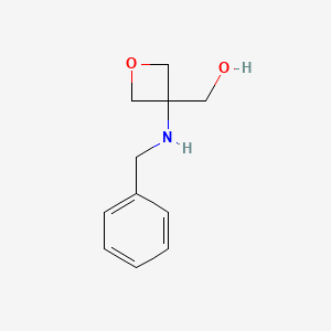 (3-(Benzylamino)oxetan-3-yl)methanol chemical structure (CAS 1195684-52-6)