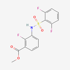 Methyl 3-(2,6-difluorophenylsulfonamido)-2-fluorobenzoate chemical structure (CAS 1195768-19-4)