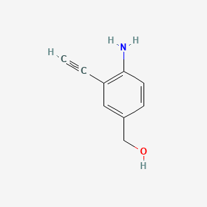 (4-Amino-3-ethynylphenyl)methanol chemical structure (CAS 1195902-15-8)