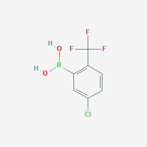 (5-Chloro-2-(trifluoromethyl)phenyl)boronic acid chemical structure (CAS 1195945-67-5)