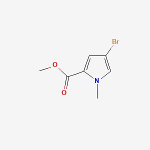 Methyl 4-bromo-1-methyl-1H-pyrrole-2-carboxylate chemical structure (CAS 1196-90-3)