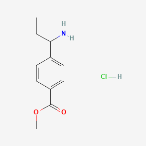 Methyl 4-(1-aminopropyl)benzoate hydrochloride chemical structure (CAS 1196046-98-6)