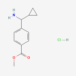 Methyl 4-(amino(cyclopropyl)methyl)benzoate hydrochloride chemical structure (CAS 1196047-11-6)