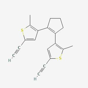 1,2-Bis(5-ethynyl-2-methylthiophen-3-yl)cyclopent-1-ene chemical structure (CAS 1196083-55-2)