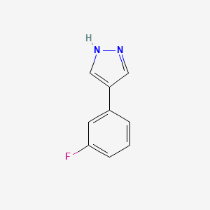 4-(3-Fluorophenyl)-1H-pyrazole chemical structure (CAS 1196145-51-3)
