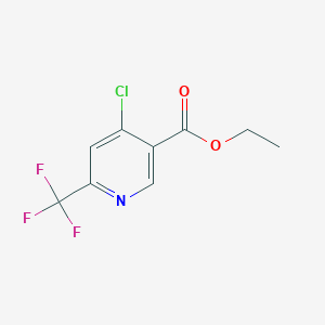 Ethyl 4-chloro-6-(trifluoromethyl)nicotinate chemical structure (CAS 1196146-35-6)