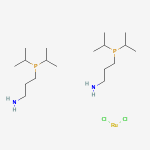 Dichlorobis[3-(di-i-propylphosphino)propylamine]ruthenium(II) chemical structure (CAS 1196147-57-5)