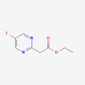 Ethyl 2-(5-fluoropyrimidin-2-yl)acetate chemical structure (CAS 1196151-66-2)