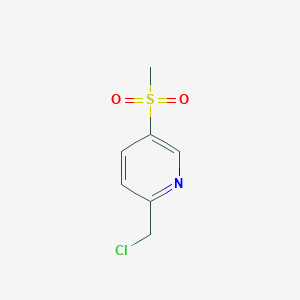 2-(Chloromethyl)-5-(methylsulfonyl)pyridine chemical structure (CAS 1196151-88-8)