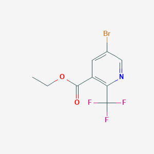 Ethyl 5-bromo-2-(trifluoromethyl)nicotinate chemical structure (CAS 1196153-48-6)