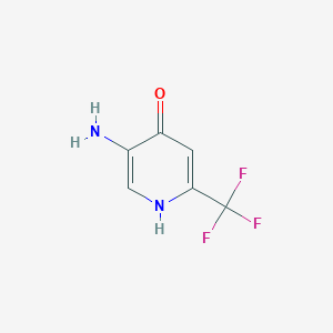 5-Amino-2-(trifluoromethyl)pyridin-4-ol chemical structure (CAS 1196153-82-8)