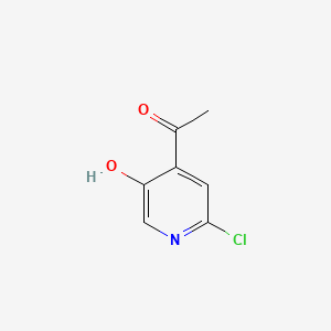 1-(2-Chloro-5-hydroxypyridin-4-yl)ethanone chemical structure (CAS 1196153-84-0)