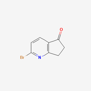 2-Bromo-6,7-dihydro-5H-cyclopenta[b]pyridin-5-one chemical structure (CAS 1196154-12-7)